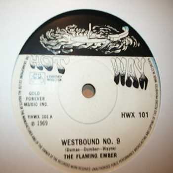 THE FLAMING EMBER — WESTBOUND NO 9 / WHY DON'T YOU STAY record label scan