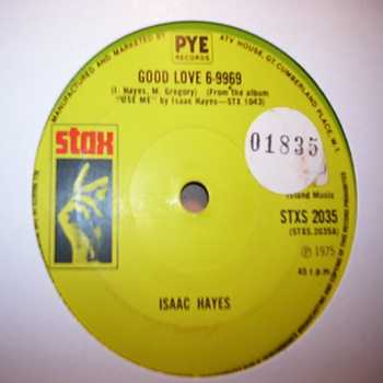 ISSAC HAYES — GOOD LOVE 6-9969 / I'M GONNA HAVE TO TELL HER record label scan