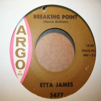 ETTA JAMES — BREAKING POINT / THAT MAN BELONGS BACK HERE WITH ME record label scan