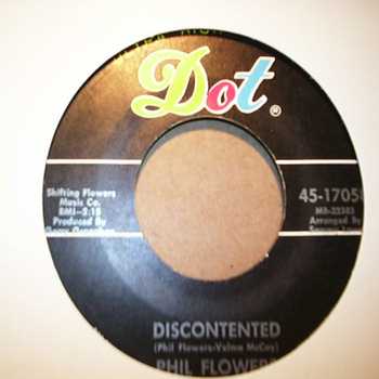 PHIL FLOWERS — DISCONTENTED / CRYON MY SHOULDER record label scan