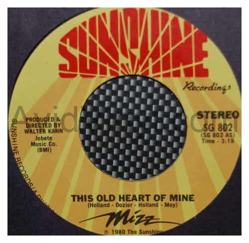 MIZZ — THIS OLD HEART OF MINE / TELL THE TRUTH record label scan