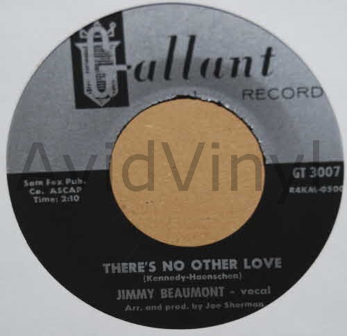 JIMMY BEAUMONT — THERE'S NO OTHER LOVE / PLEASE SEND ME SOMEONE TO LOVE record label scan