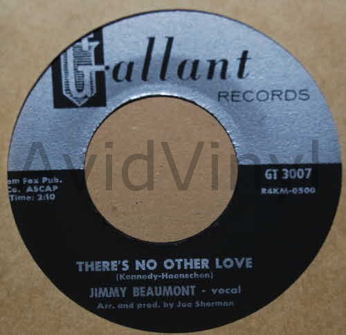 JIMMY BEAUMONT — THERE'S NO OTHER LOVE / PLEASE SEND ME SOMEONE TO LOVE record label scan