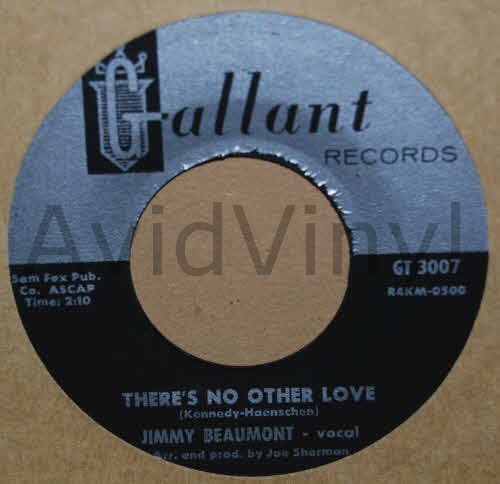 JIMMY BEAUMONT — THERE'S NO OTHER LOVE / PLEASE SEND ME SOMEONE TO LOVE record label scan