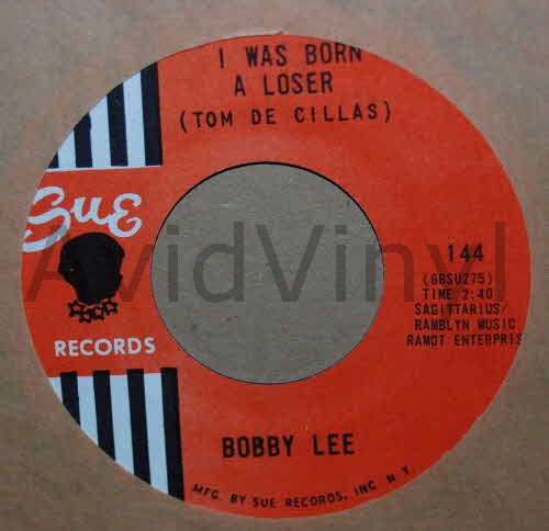 BOBBY LEE — I WAS BORN A LOSER / MY LUCK IS BOUND TO CHANGE record label scan