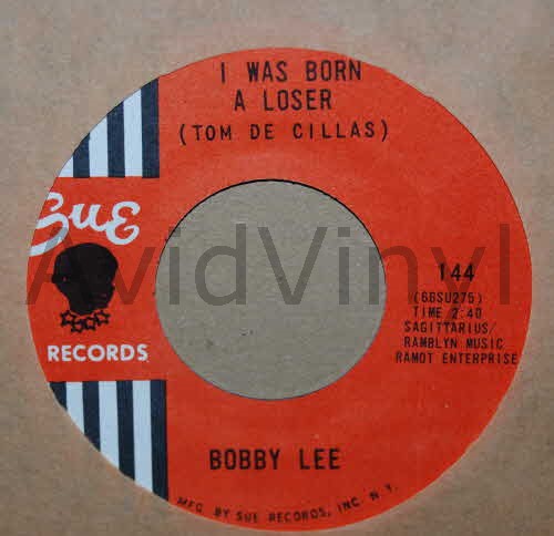 BOBBY LEE — I WAS BORN A LOSER / MY LUCK IS BOUND TO CHANGE record label scan