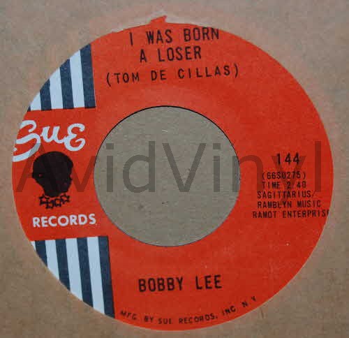 BOBBY LEE — I WAS BORN A LOSER / MY LUCK IS BOUND TO CHANGE record label scan