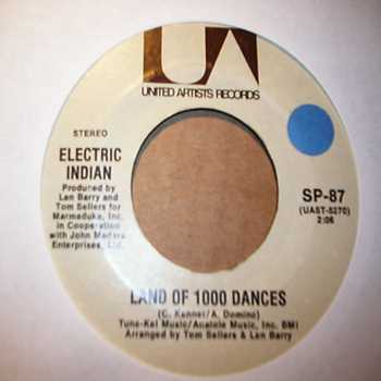 ELECTRIC INDIAN — LAND OF 1000 DANCES / KEEM O SABE record label scan