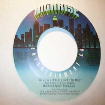 MAXINE NIGHTINGALE — GIVE A LITTLE LOVE / TURN TO ME record label scan