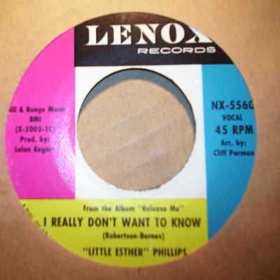 LITTLE ESTHER PHILLIPS — AM I THAT EASY TO FORGET / I REALLY DON'T WANT TO KNOW record label scan