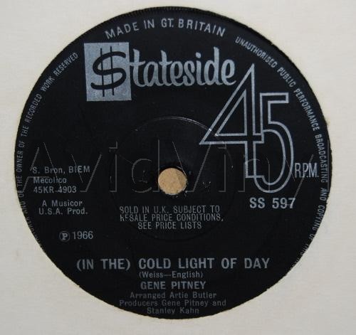 GENE PITNEY COLD LIGHT OF DAY / FLOWER GIRL