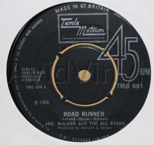 JR. WALKER AND THE ALL STARS — ROAD RUNNER / SHOTGUN record label scan