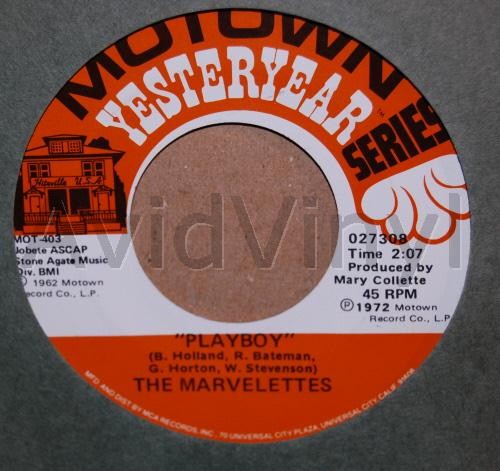 MARVELETTES — PLAYBOY / BEECHWOOD 45789 record label scan