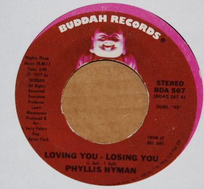 PHYLLIS HYMAN — LOVING YOU, LOSING YOU / LONG VERSION record label scan