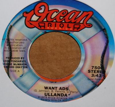 ULLANDA — WANT ADS / AROUND AND AROUND record label scan