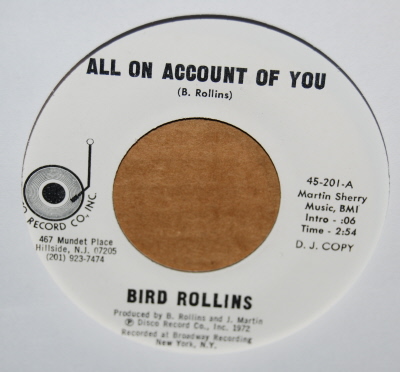 BIRD ROLLINS ALL ON ACCOUNT OF YOU / SAME