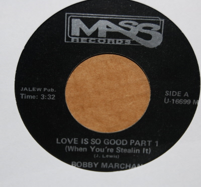 BOBBY MARCHAN — LOVE IS SO GOOD / PT2 record label scan