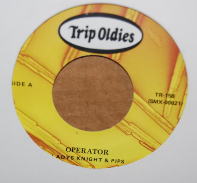 GLADYS KNIGHT AND THE PIPS — OPERATOR / GUESS WHO record label scan