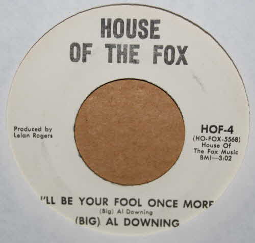 AL DOWNING — I'LL BE YOUR FOOL ONCE MORE / SAME record label scan
