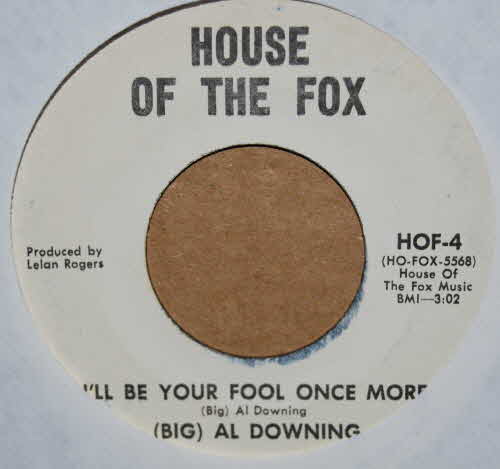 AL DOWNING — I'LL BE YOUR FOOL ONCE MORE / SAME record label scan
