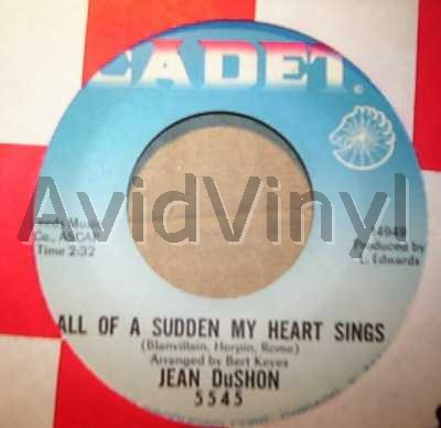 JEAN DUSHON ALL OF A SUDDEN MY HEART SINGS / FOR ONCE IN MY LIFE