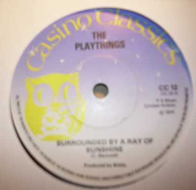 PLAYTHINGS / VAL MCKENNA / BRAD STEVENS — SURROUNDED BY A RAY OF SUNSHINE / LOVE FEELING / I'M YOUR NUMBER ONE record label scan