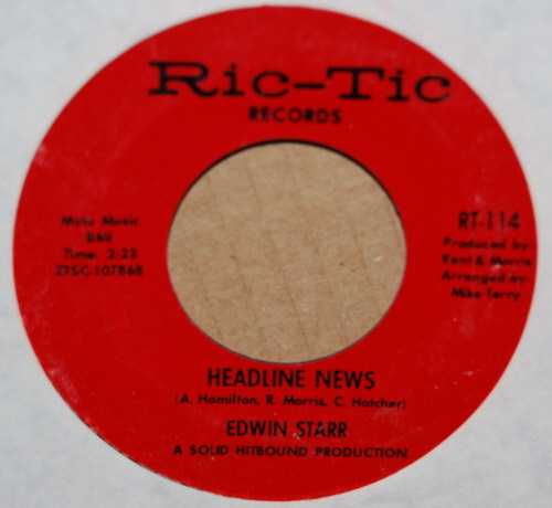 EDWIN STARR — HEADLINE NEWS / HARLEM record label scan
