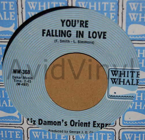 LIZ DAMON'S ORIENT EXPRESS — YOU'RE FALLING IN LOVE / 1900 YESTERDAY record label scan