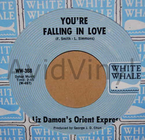 LIZ DAMON'S ORIENT EXPRESS — YOU'RE FALLING IN LOVE / 1900 YESTERDAY record label scan