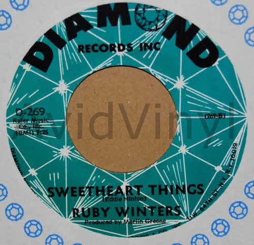 RUBY WINTERS — SWEETHEART THINGS / GUESS WHO record label scan