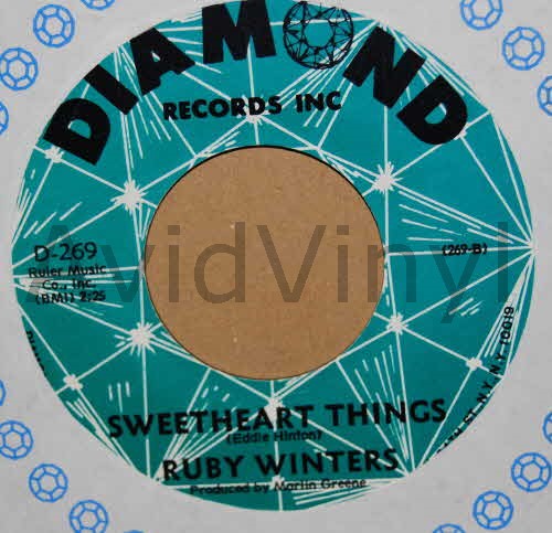 RUBY WINTERS — SWEETHEART THINGS / GUESS WHO record label scan