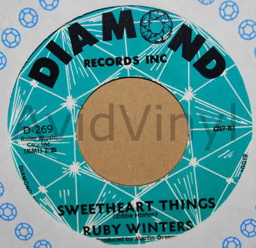 RUBY WINTERS — SWEETHEART THINGS / GUESS WHO record label scan