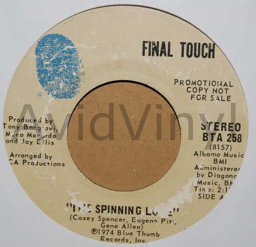 FINAL TOUCH — IT'S SPINNING LOVE / MONO record label scan