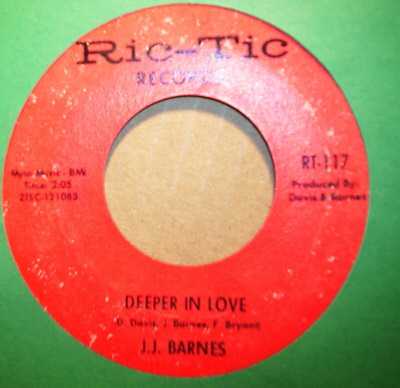 J.J. BARNES — DEEPER IN LOVE / SAY IT record label scan