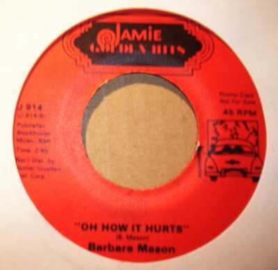 BARBARA MASON — OH HOW IT HURTS / YES I'M READY record label scan