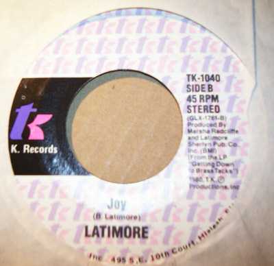 LATIMORE — JOY / TAKE ME TO THE MOUNTAIN TOP record label scan