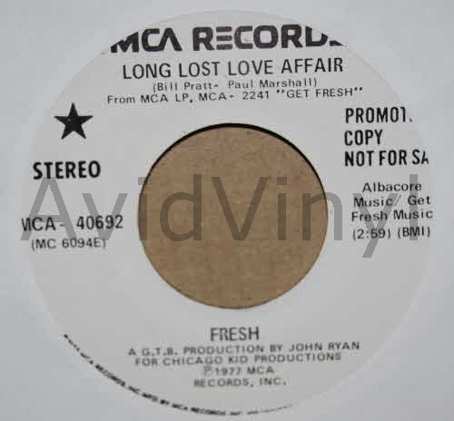 FRESH — LONG LOST LOVE AFFAIR / SAME record label scan