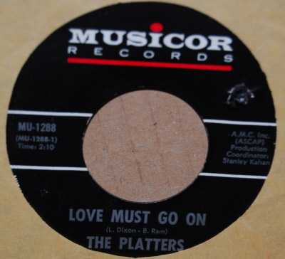 PLATTERS — LOVE MUST GO ON / HOW BEAUTIFUL OUR LOVE IS record label scan