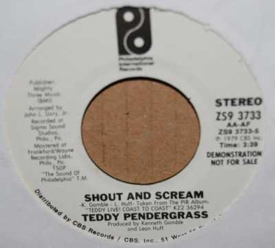 TEDDY PENDERGRASS — SHOUT AND SCREAM / SAME record label scan