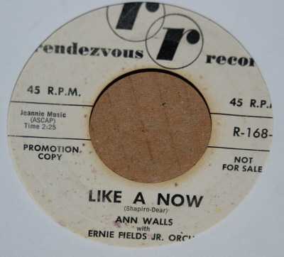ANN WALLS — LIKE A NOW / TIME TO DREAM record label scan