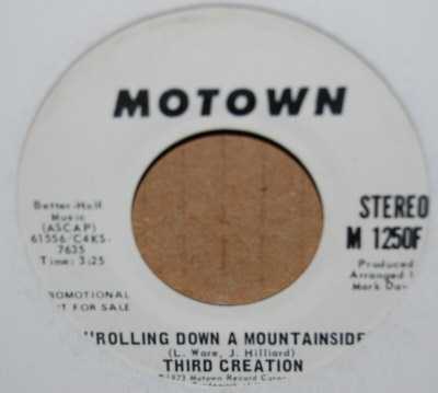 THIRD CREATION — ROLLING DOWN A MOUNTAINSIDE / SAME record label scan
