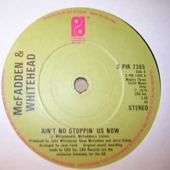 MCFADDEN AND WHITEHEAD — AIN'T NO STOPPIN' US NOW / I GOT THE LOVE record label scan