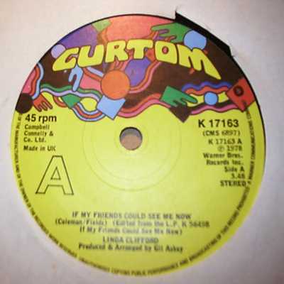 LINDA CLIFFORD — IF MY FRIENDS COULD SEE ME NOW / RUNAWAY LOVE record label scan