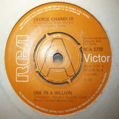 GEORGE CHANDLER — ONE IN A MILLION / GAMES ARE FOR CHILDREN record label scan