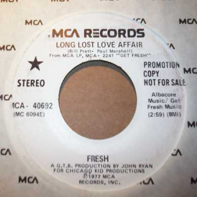 FRESH — LONG LOST LOVE AFFAIR / SAME record label scan