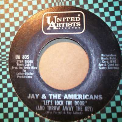 JAY AND THE AMERICANS — LET'S LOCK THE DOOR / I'LL REMEMBER YOU record label scan