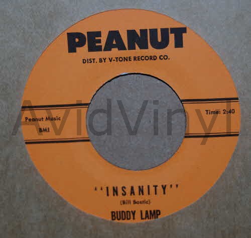 BUDDY LAMP — INSANITY / TOO LATE record label scan