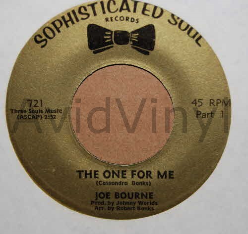 JOE BOURNE — THE ONE FOR ME / THE ONE FOR ME PT2 record label scan