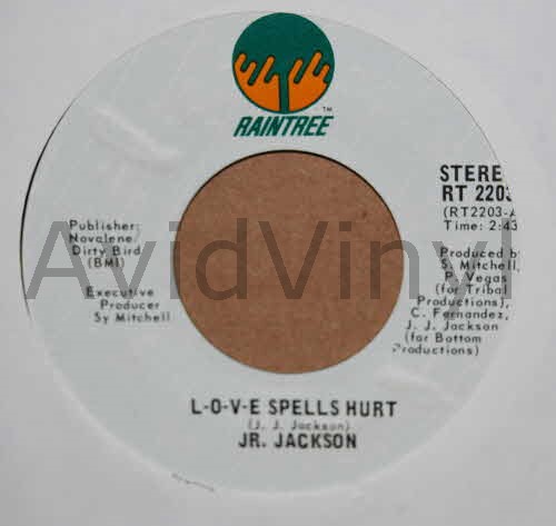 JR. JACKSON — L-O-V-E SPELLS HURT / SAME record label scan