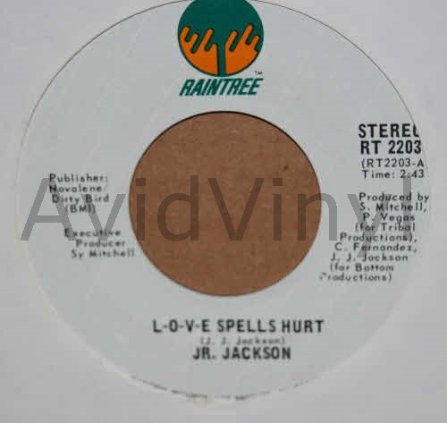 JR. JACKSON — L-O-V-E SPELLS HURT / SAME record label scan